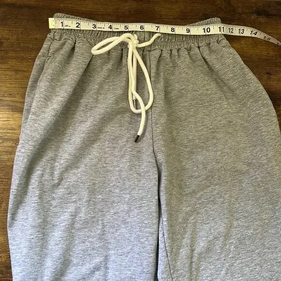 Heathered Gray Soft Jogger Drawstring Sweatpants With Pockets - Picture 9 of 12